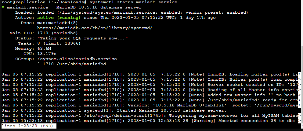 Status MariaDB