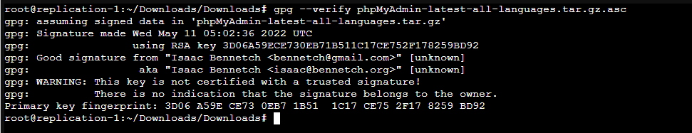 Verify phpMyAdmin