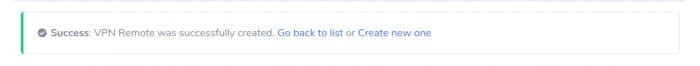 Success Create VPN