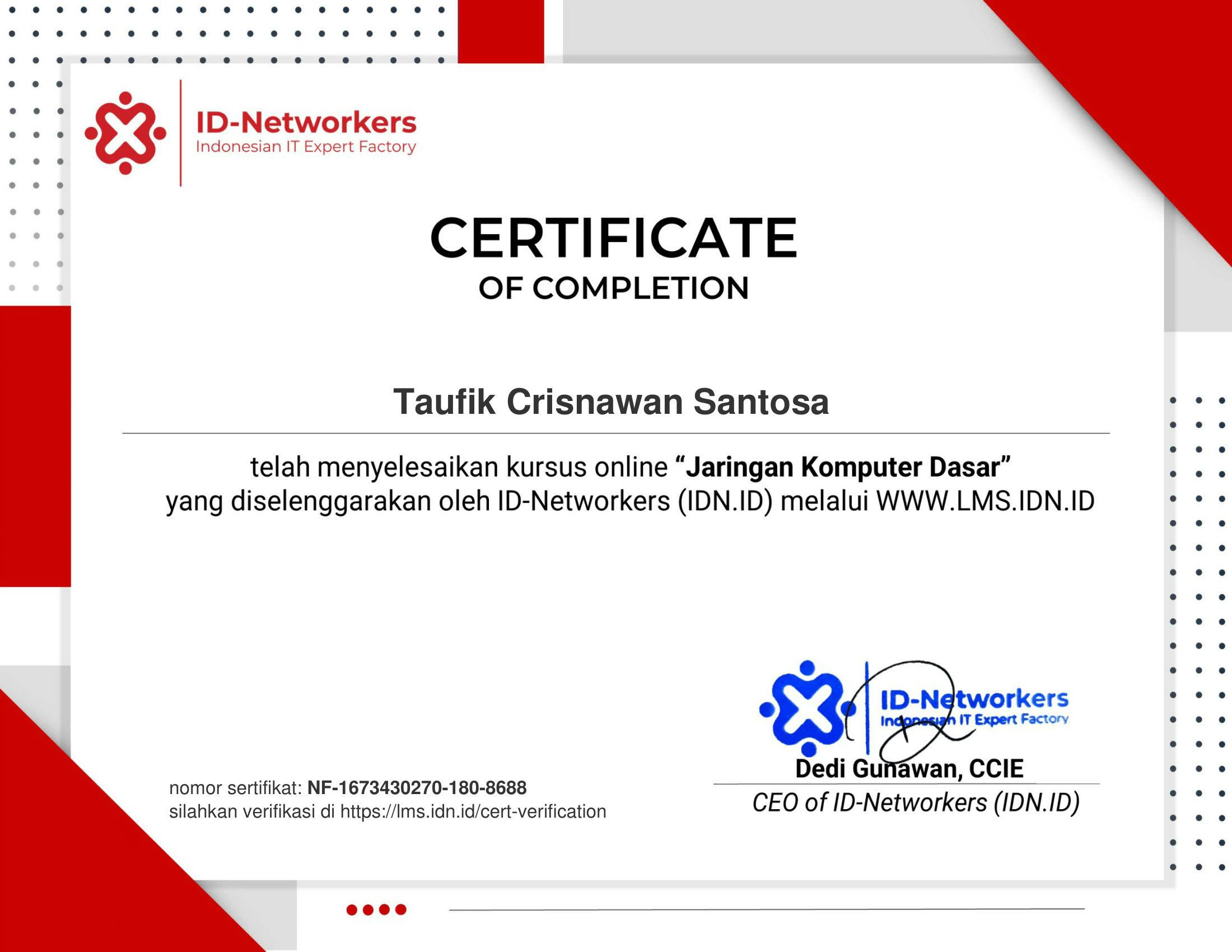Jaringan Komputer Dasar - ID Networkers certificate