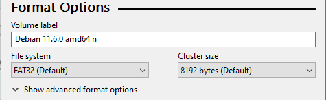 Format Options Format Options
